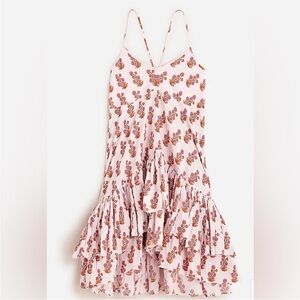 NWT J. Crew SOFT GAUZE COTTON TIERED BEACH DRESS in PINK OPAL